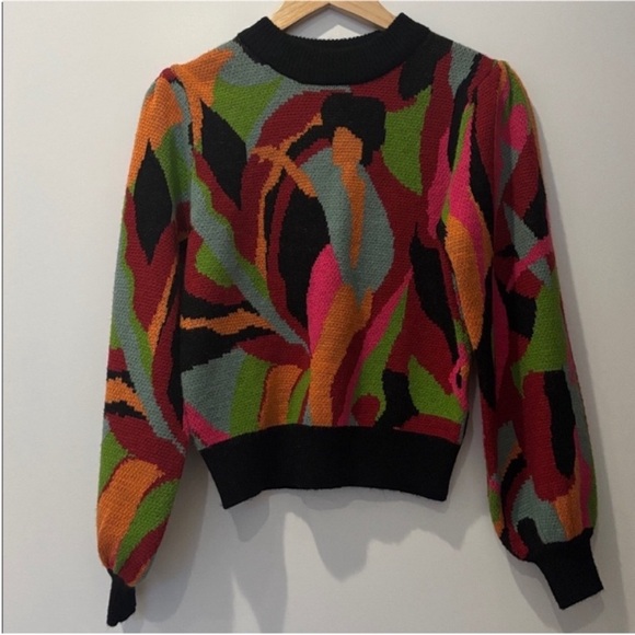 :Price Firm: FARM Rio The Dance Multicolor Knit Sweater - Picture 5 of 15